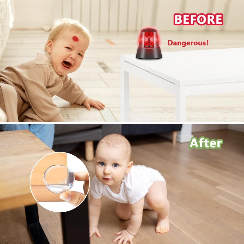 AIXMEET 8 Pack Corner Protector Baby  Table Corners  Clear Table Protectors for Furniture  Round Corner Guards  Safety Corner Protectors  Furniture Corner & Edge Safety Bumpers Baby Proofing - Image 5